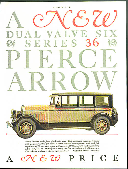 Image for A New Dual Valve Six Series 36 Pierce Arrow ad 1927
